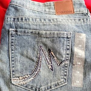 NWT Maurices Slim Boot Denim Flex Mid Rise Size 16 Regular Jeans